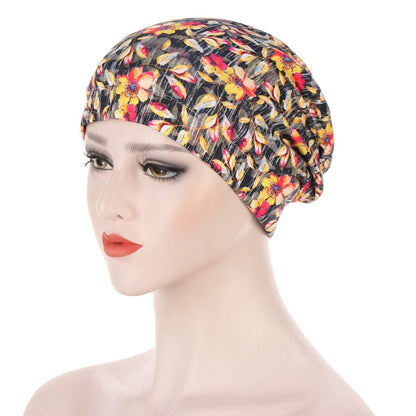 Buddhatrends Floral Solid Warm Headscarf Bonnet