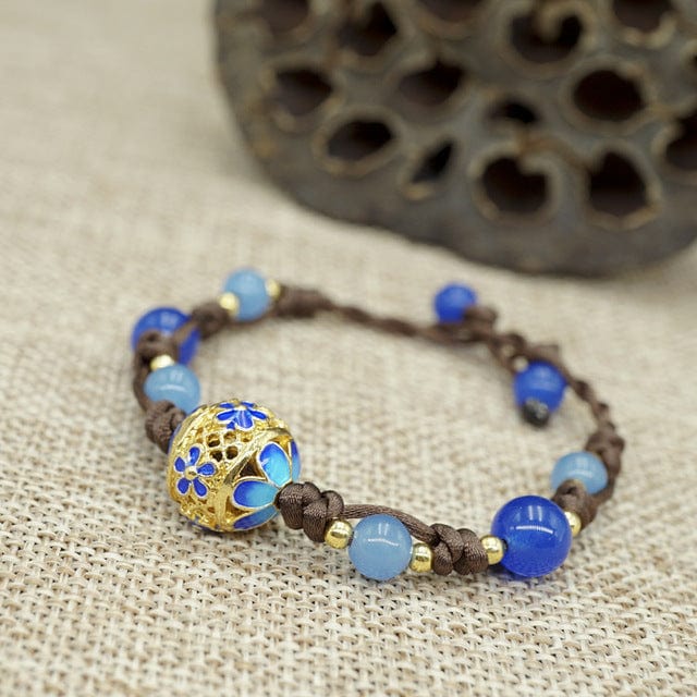 Buddhatrends Floral Sphere Handmade Braided Bracelet