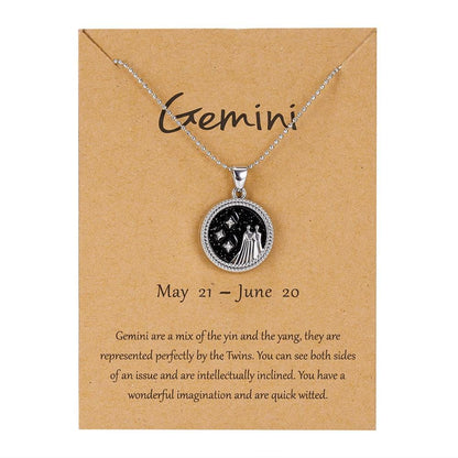Buddhatrends Gemini / 46cm 12 Constellation Pendant Necklace