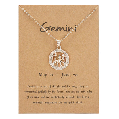 Buddhatrends Gemini / Rose gold Rosegold Constellation Pendant Necklace