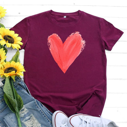 Buddhatrends Graphic Printed Heart  O Neck Tee