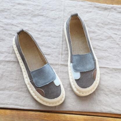 Buddhatrendsグレー/38Mora Vintage Patchwork Loafers