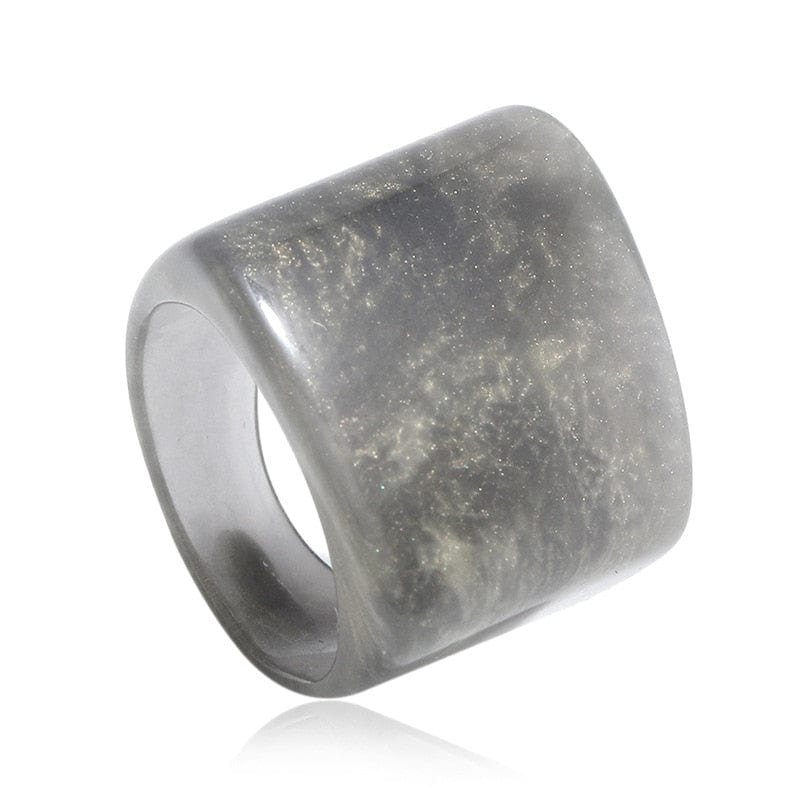 Buddhatrends Gray Colorful Resin Geometric Ring