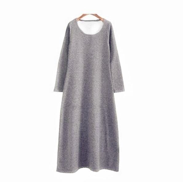 Buddhatrends Gray / M Dalia Long Sleeve Warm Maxi Dress