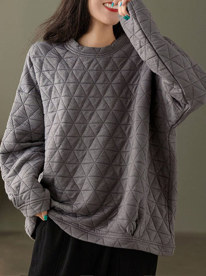 Buddhatrends Gray / One Size / China Cozy Padded O Neck Sweatshirt