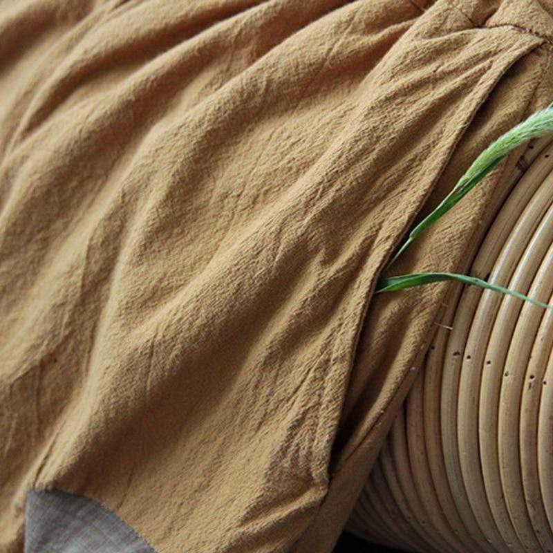 Loose Patchwork Cotton Linen Pants | Lotus