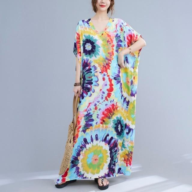 Buddhatrends Hippie Dippy Tie-Dye Kaftan Φόρεμα