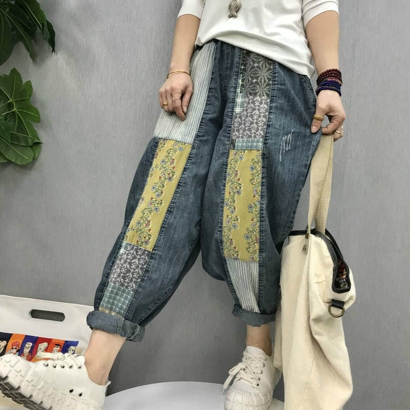 Buddhatrends Hipster jeans Patchwork Hippie Jeans