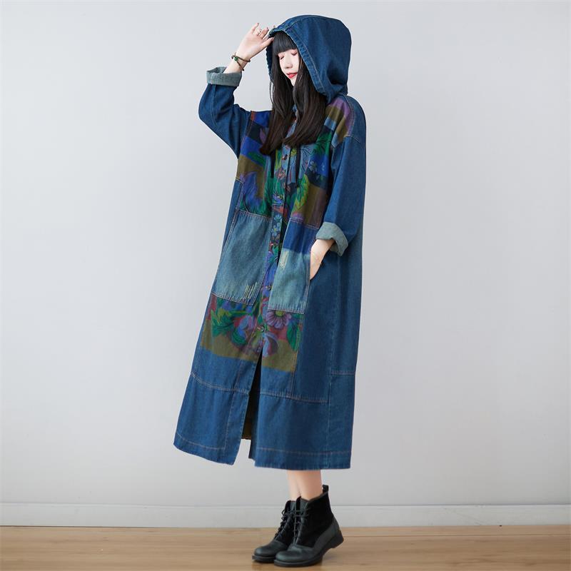Buddhatrends Hooded / One Size Chinese style Hoodie Long Coat