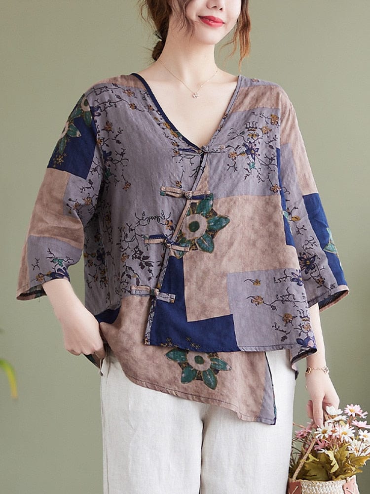 Buddhatrends hui xing se / L Kaly oversized  floral T-shirt