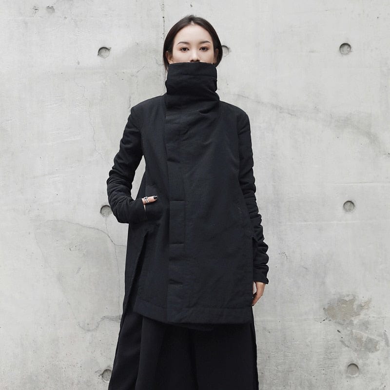 Buddhatrends Jet Black Cotton-padded Jacket | Millennials