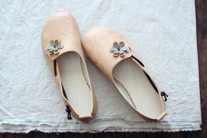 Buddhatrends Khaki / 35 Vintage Ballet floral Loafers
