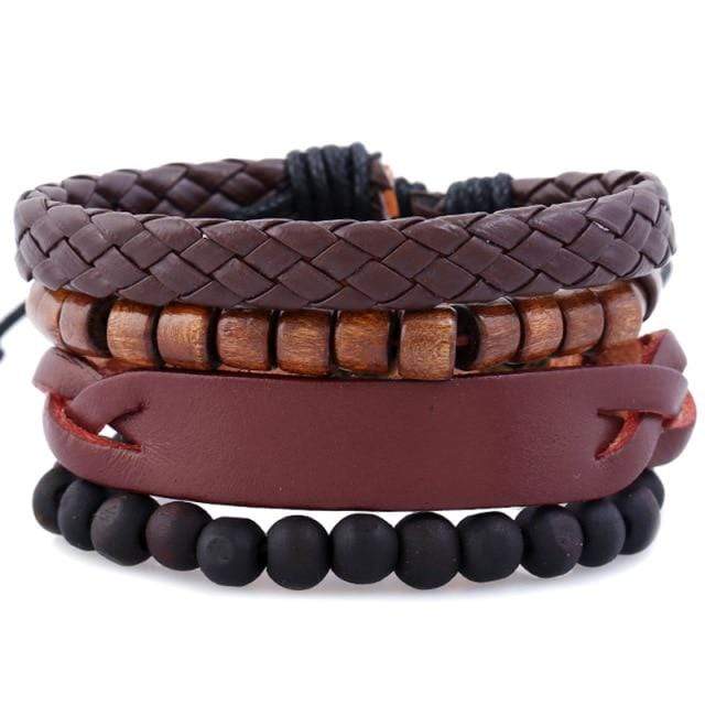 Buddhatrends Kirra Ensemble de 4 bracelets en cuir