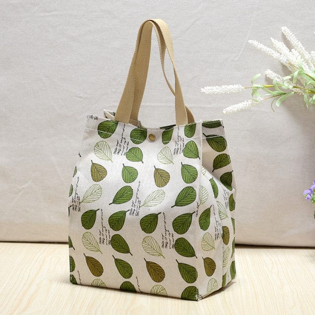 Buddhatrends Leaves Funky Printed Canvas Shopper Tote