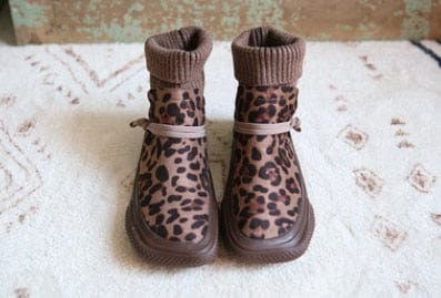 Buddhatrends Leopard / 40 Mori Girl Slip On Sock Shoes