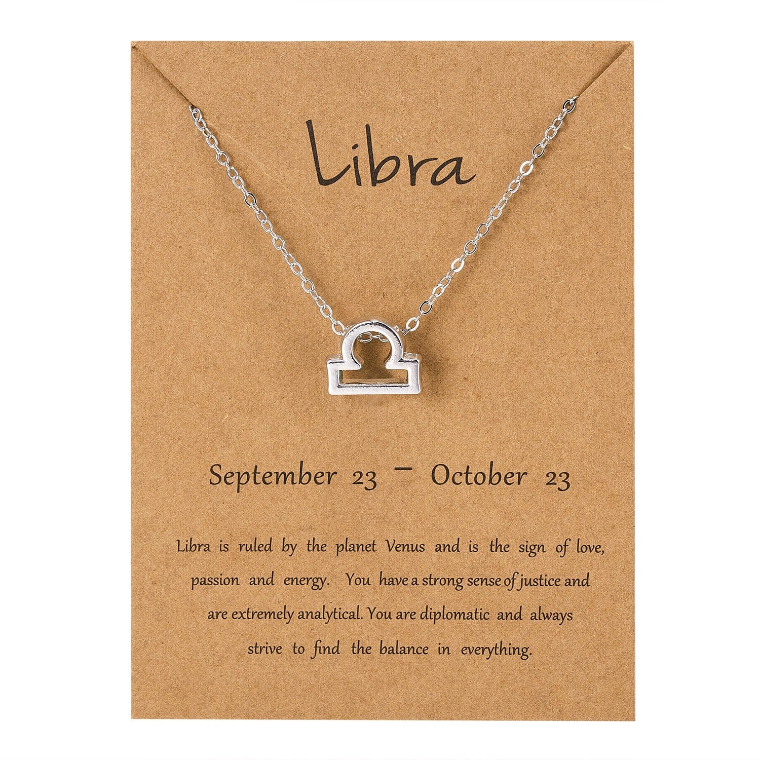 Buddhatrends Libra- Zodiac Sign Pendant Necklace