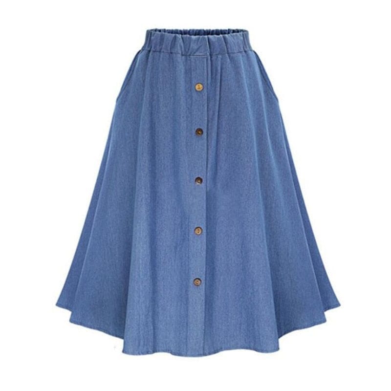 Buddhatrends Light blue / One Size Hanna Streetwear Midi Denim Skirts