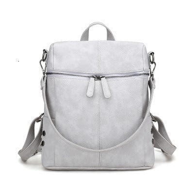 Buddhatrends Light Grey / China / 26X30X11cm Korean Vegan Leather Backpack Tote