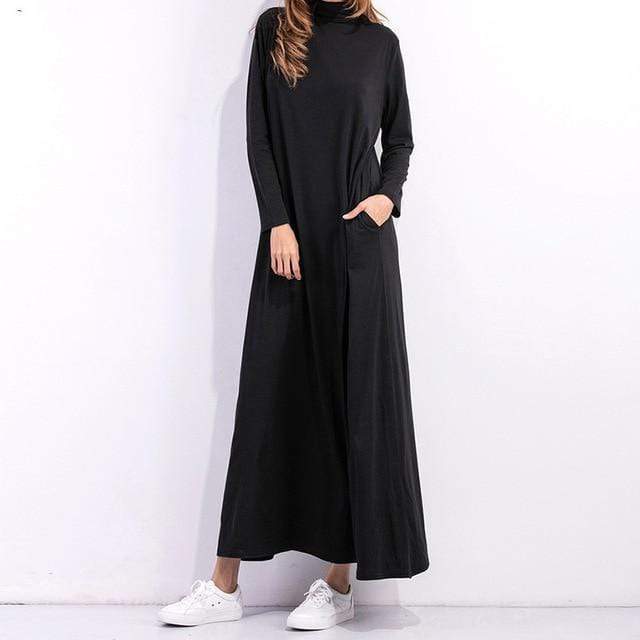 Buddhatrends maxi Black / s Harper Long Sleeve Maxi Dresses