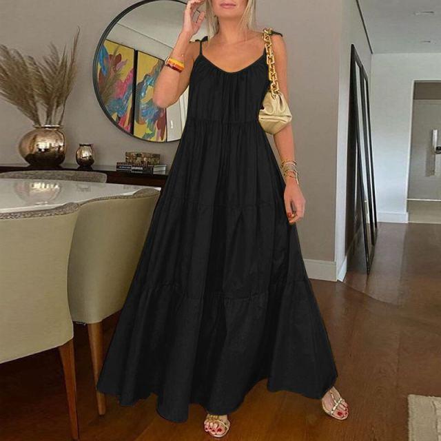 Buddhatrends Maxi Dress Black / 4XL Briar Spaghetti Straps Maxi Dress