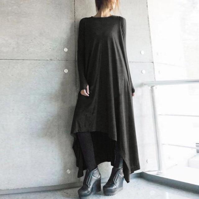 Тёмно-серая миди-туника Buddhatrends / M Alessandra Vintage Asymmetrical Tunic