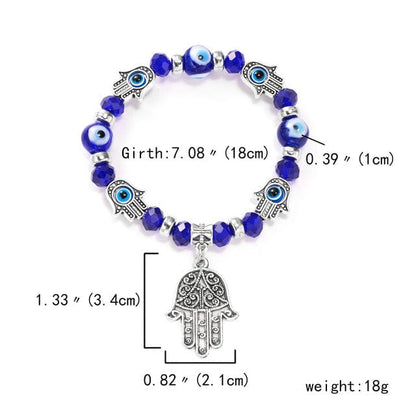 Buddhatrends Mixed Hamsa Beads Evil Eye Handmade Beaded Bracelet