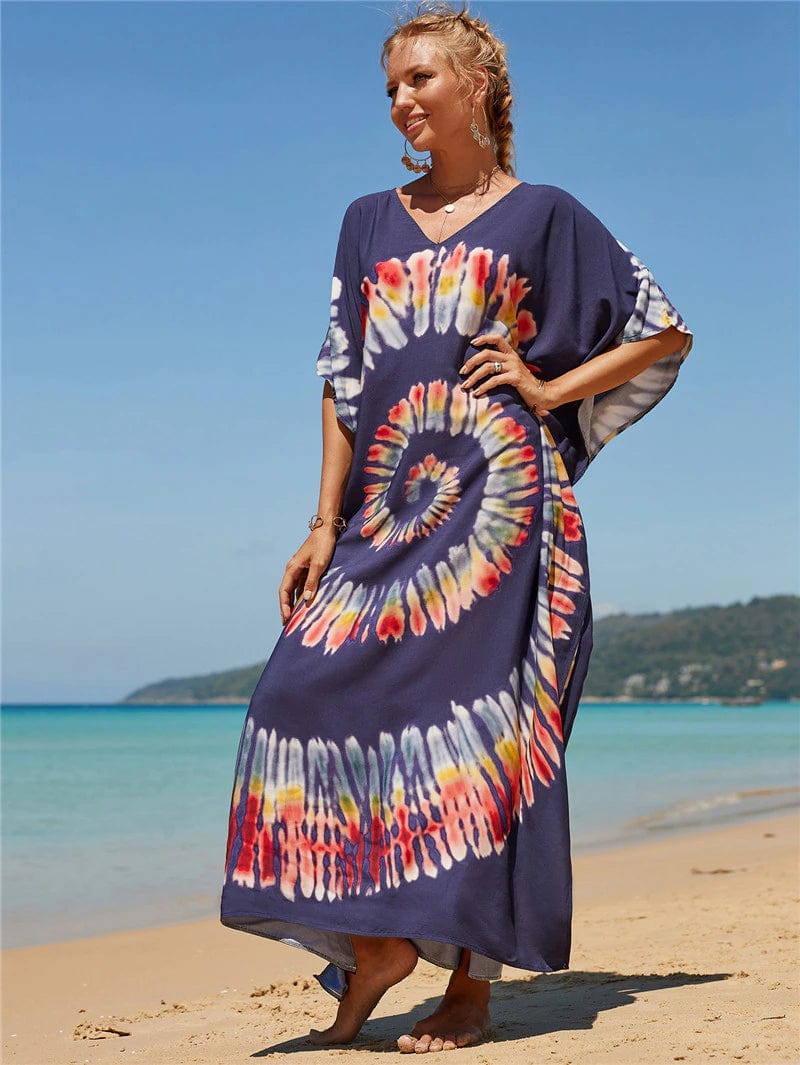 Φόρεμα παραλίας Buddhatrends Multicolor / One Size Harmony Tie Dye