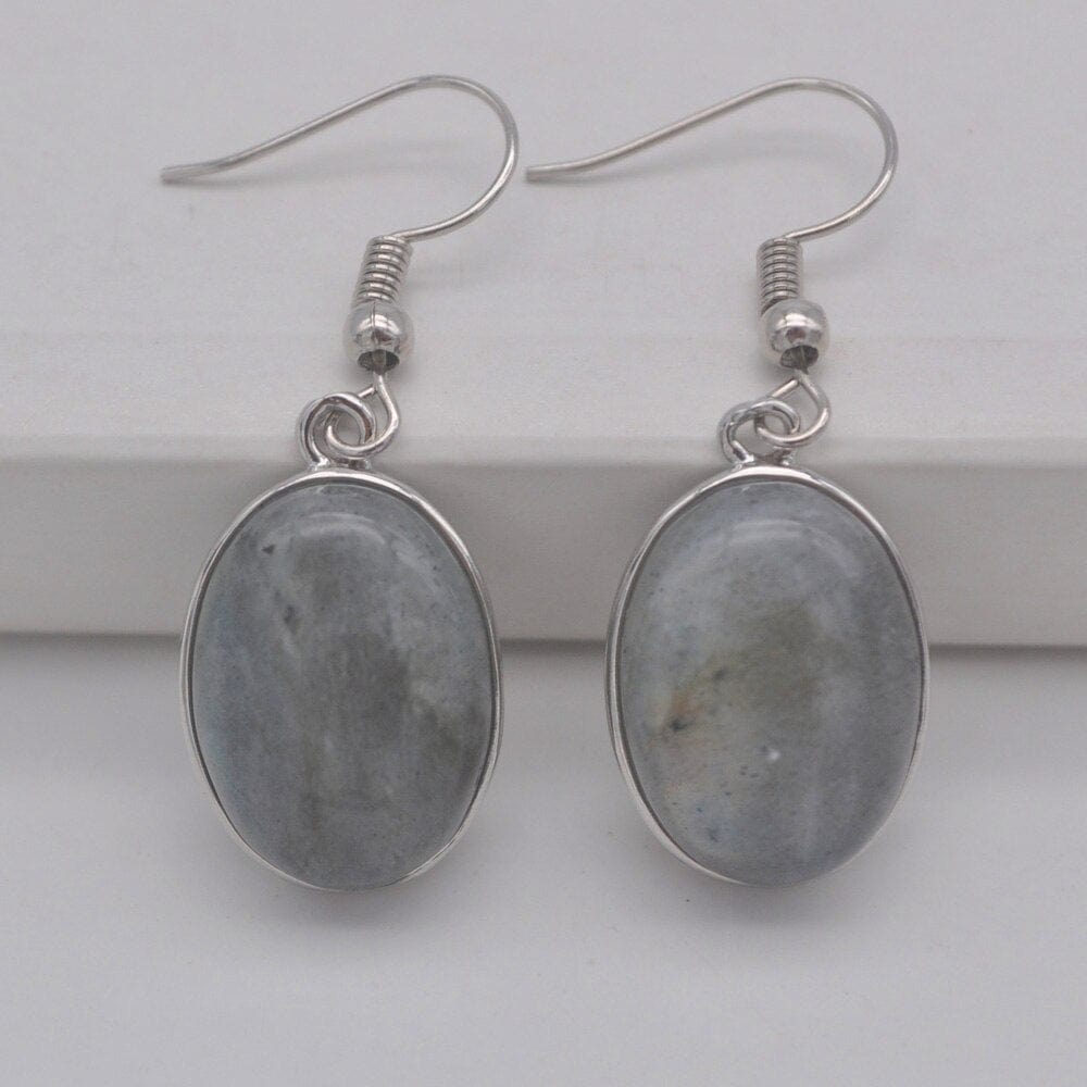 Buddhatrends Natural Stone Oval Earrings