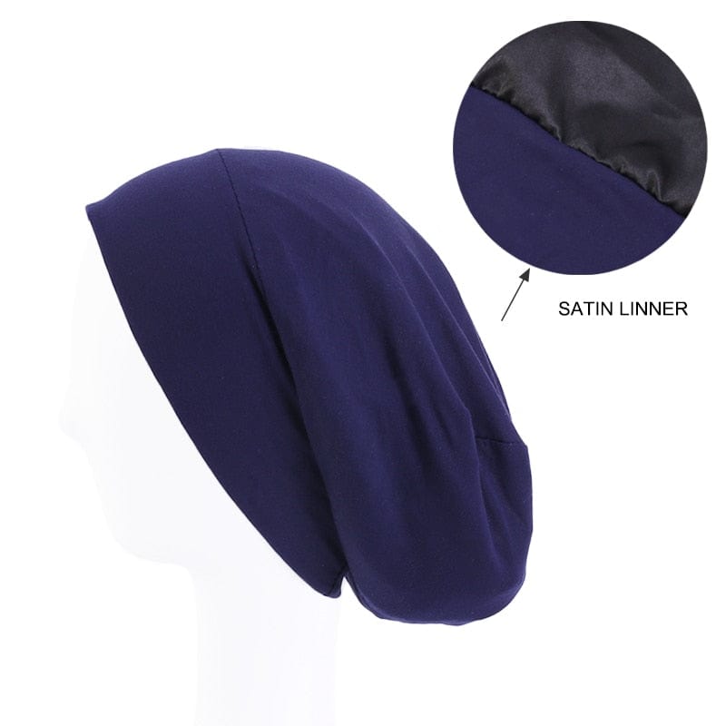 Buddhatrends Navy Double Layer Cotton Chemo Cap