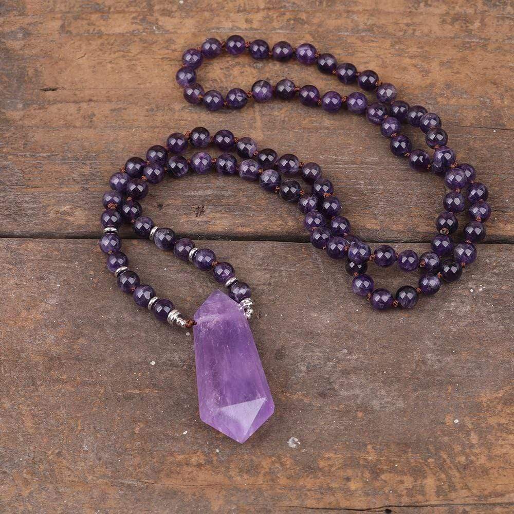 Buddhatrends Halskette Natural Purple Yoga Halskette