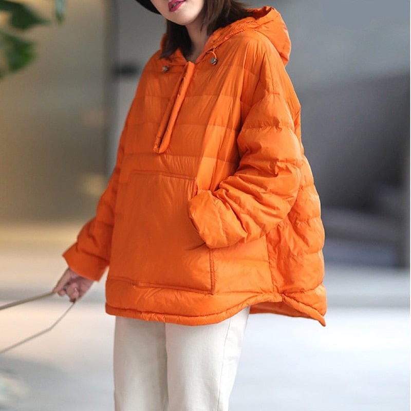 Buddhatrends Orange / M Oversize Puffer Hooded Coat