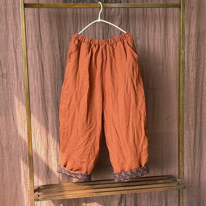 Buddhatrends Orange / One Size Elastic Waist Padded Pants