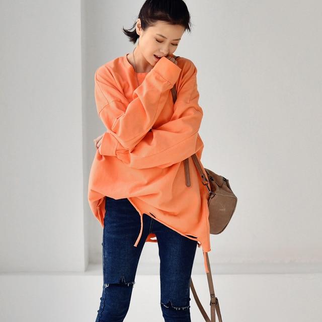 Buddhatrends outerwear orange pink / L Oversized Ripped Pullover