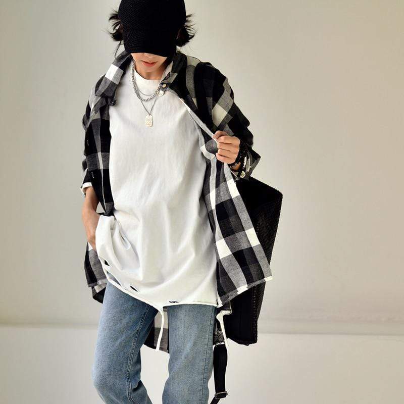 Buddhatrends outerwear Oversized Ripped Pullover