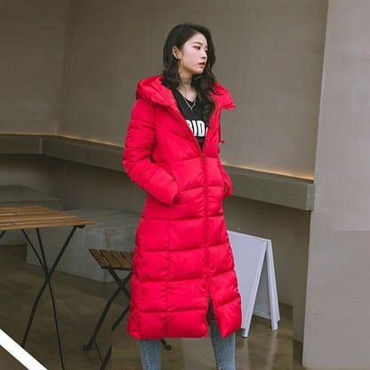 Buddhatrends outerwear Red / 5XL Analia Long Hooded Coat με επένδυση