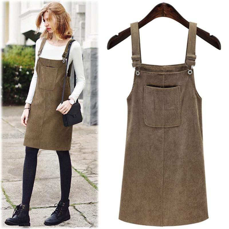 Buddhatrends Overall Brown / XL Charlotte Corduroy Overall Dress