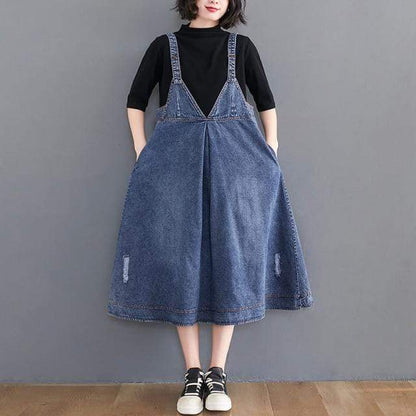 Buddhatrends overall dress Blue / XXL / CN, 164 Madison Vintage Denim Overall Dress
