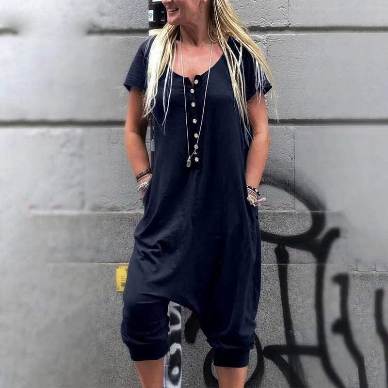 Buddhatrends Overall Navy / S Vintage Jumpsuits Kasual Overall