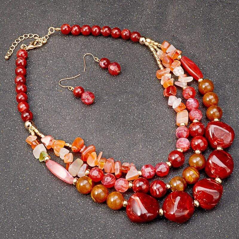 Buddhatrends Oversized Chunky Necklace &amp; Earrings Set