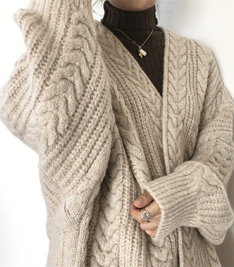 Buddhatrends Oversized Long Knitted Cardigan