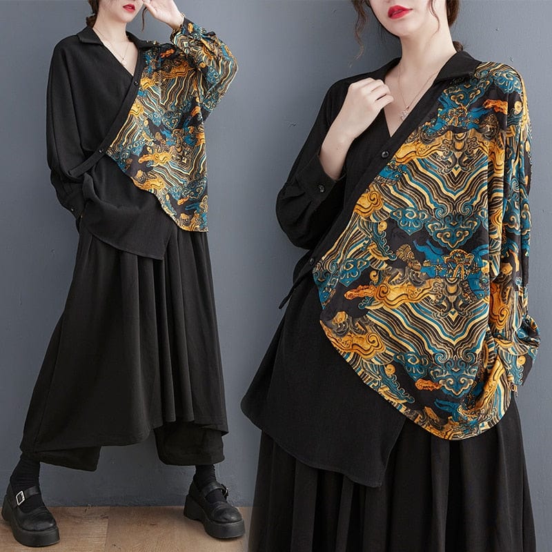 Buddhatrends Oversized Printed Blouse + pants