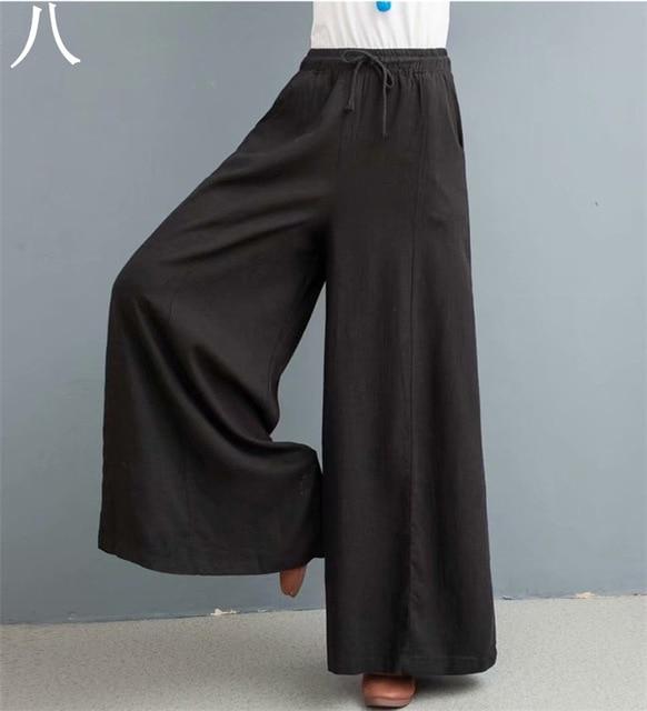 Spodnie Buddhatrends czarne / 7XL Makenna Vintage spodnie palazzo