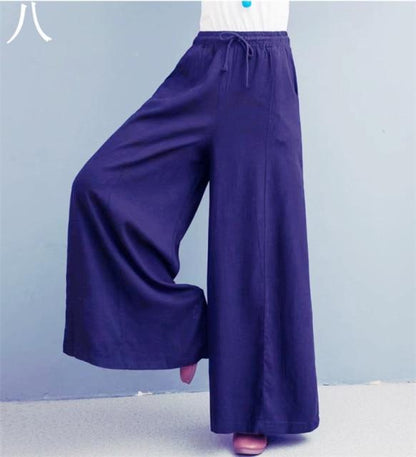Buddhatrends Pants Dark Blue / XL Makenna Vintage Palazzo Pants
