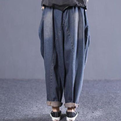 Buddhatrends Pants Oversized Vintage Pleated Jeans