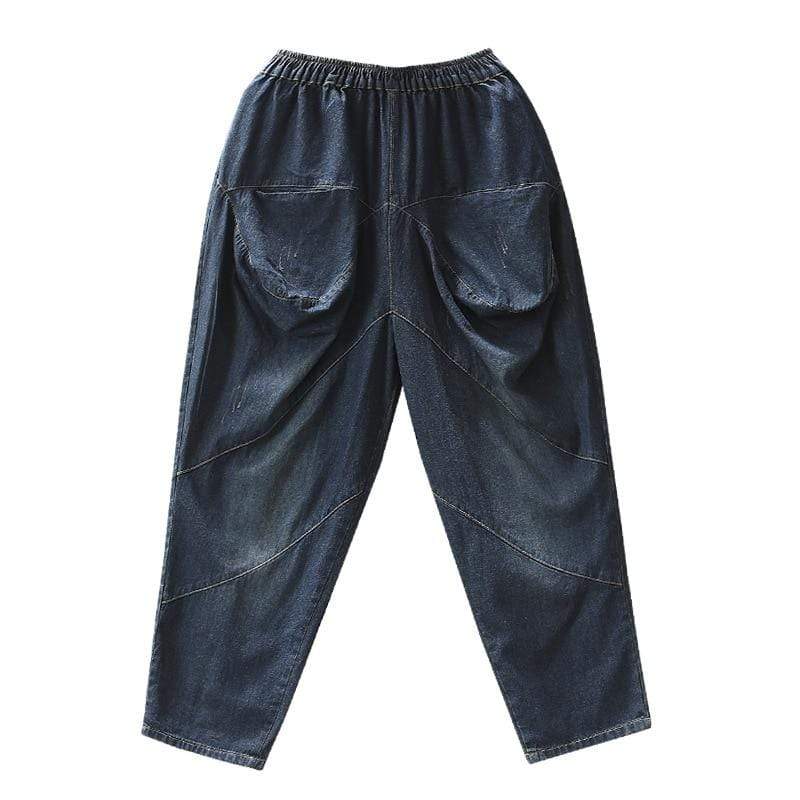 Buddhatrends Pants Oversized Vintage Pleated Jeans