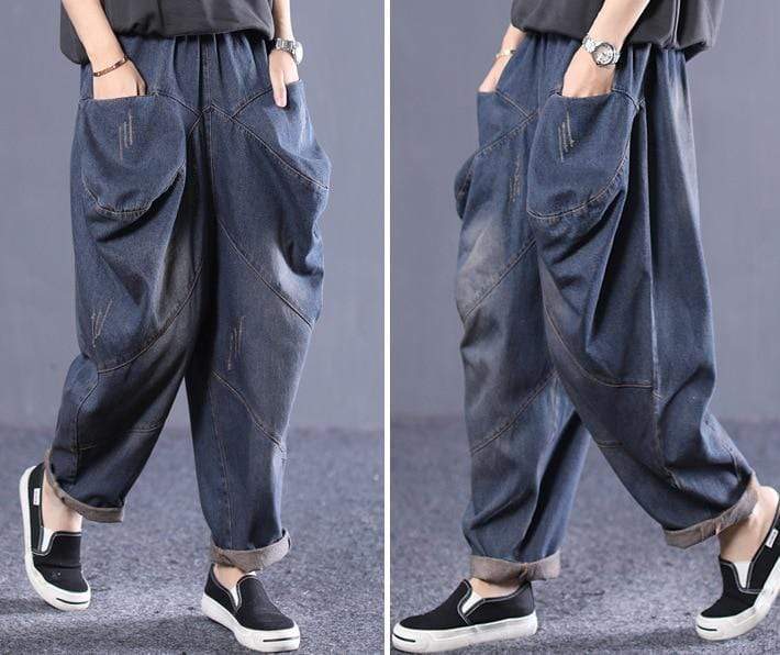 Buddhatrends Pantolon Oversize Vintage Pileli Jeans