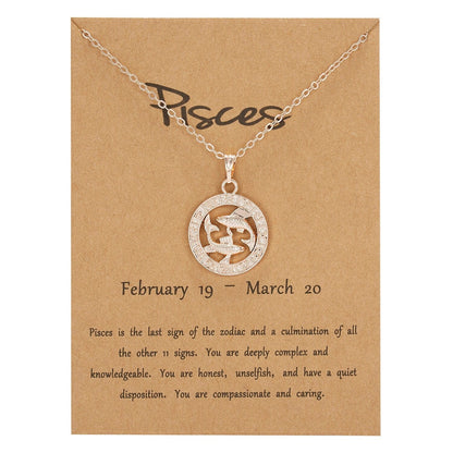 Buddhatrends Pisces / Rose gold Rosegold Constellation Pendant Necklace