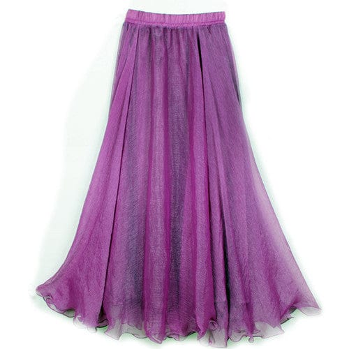 Buddhatrends Purple / 85CM Length Boho Ruffled Chiffon Skirt