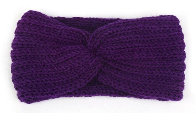Buddhatrends Purple Ear Knitted Knot Headband