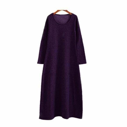 Buddhatrends Purple / M Dalia Long Sleeve Warm Maxi Dress
